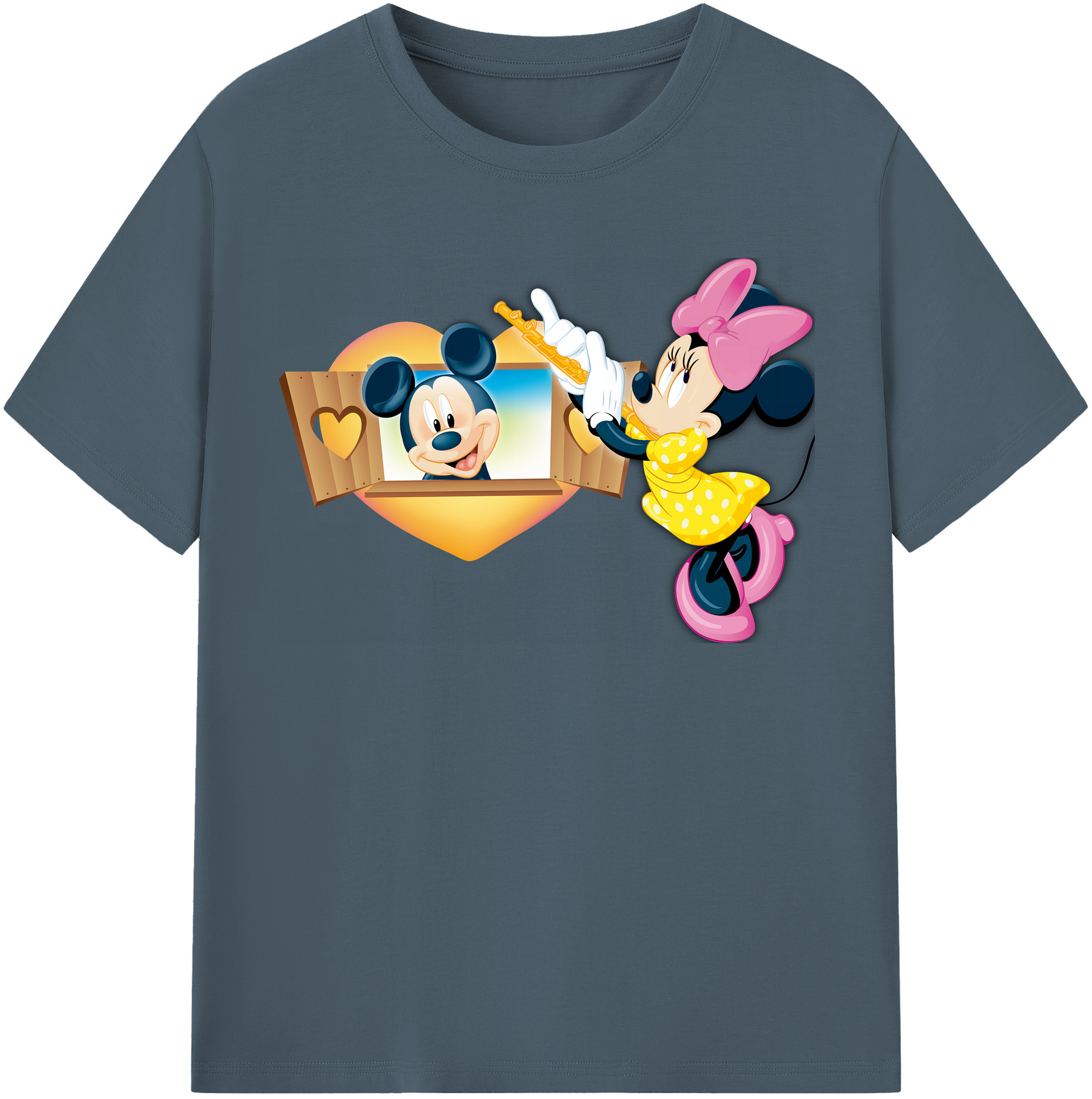 （画像用） ミッキーマウス Mickey Mouse 綿100％半袖Tシャツ（フロントプリント）